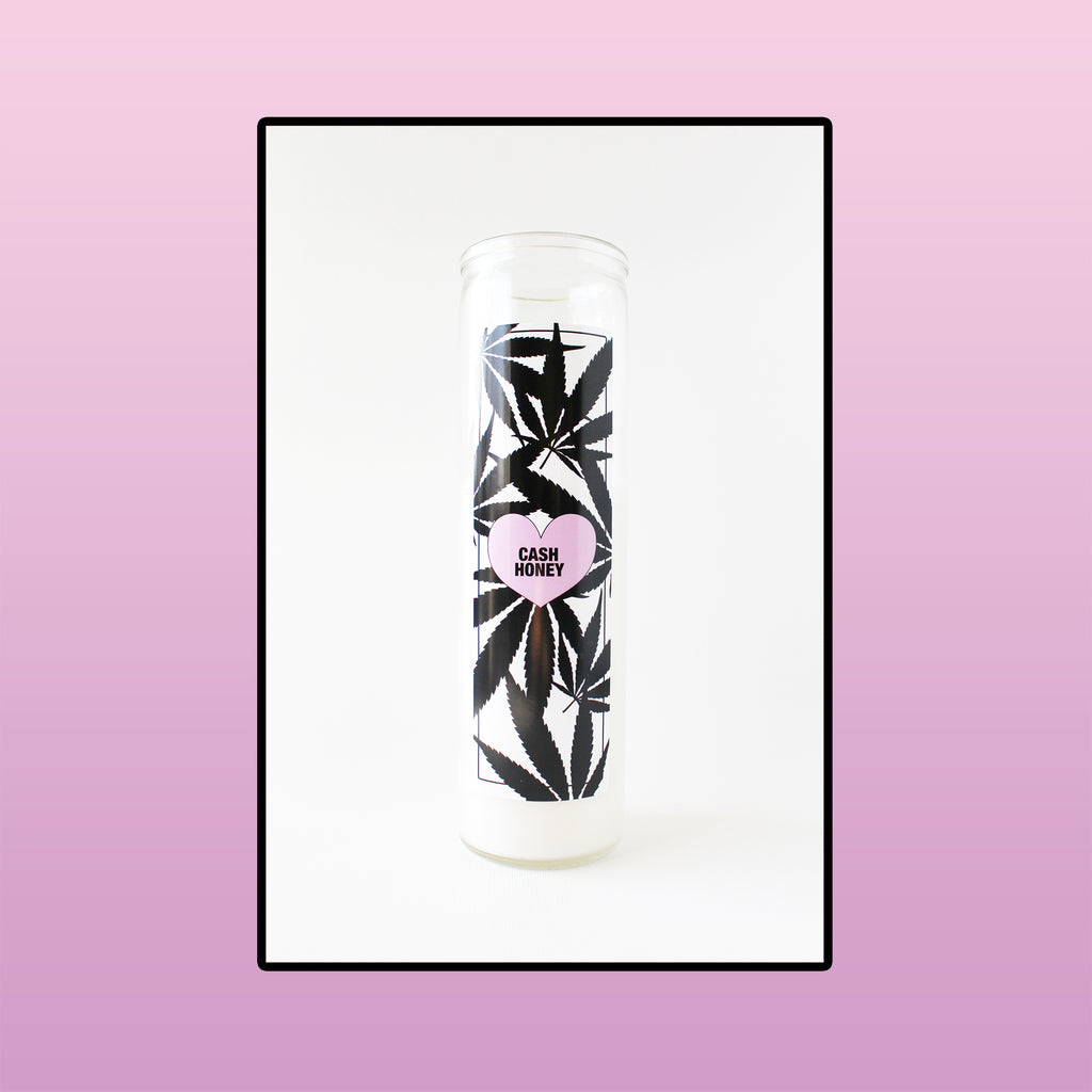 CANNABIS CANDLE WHITE